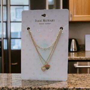 Isaac Mizrahi Gold Double Heart Necklace